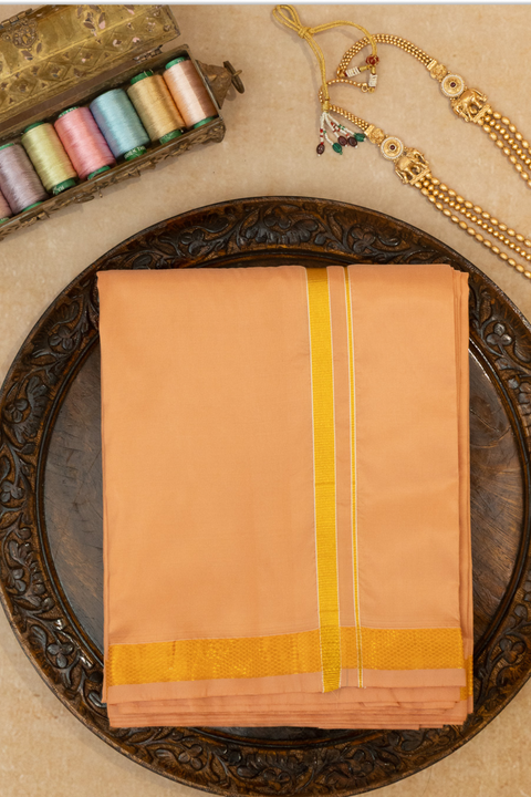 Harini — Tan Gold Raghukula Pattu Silk Fabric
