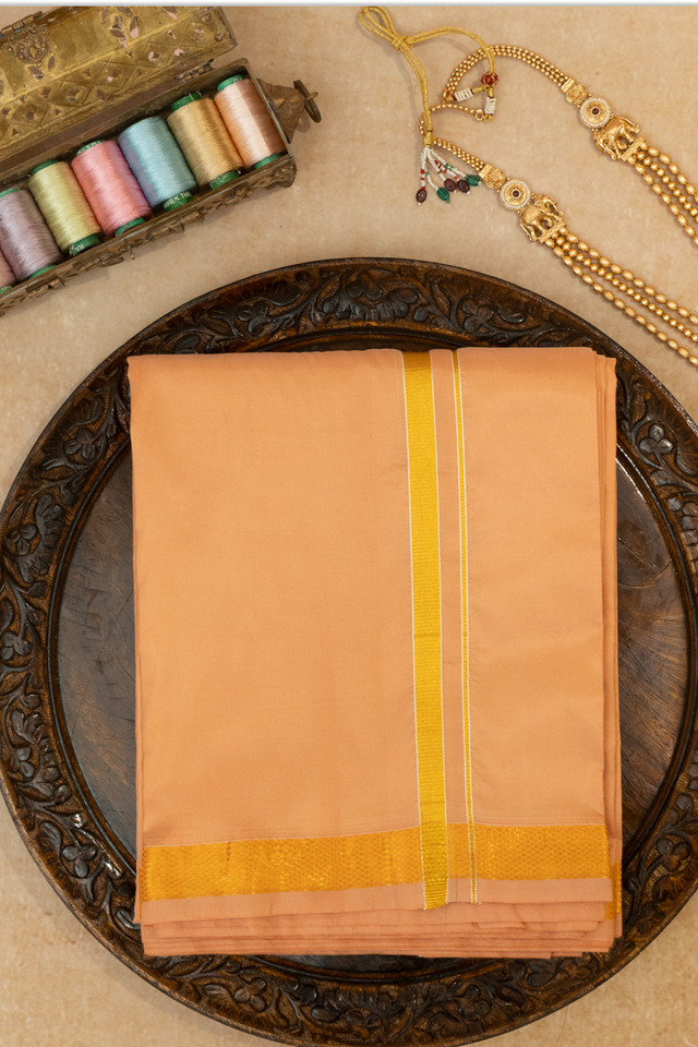 Harini — Tan Gold Raghukula Pattu Silk Fabric