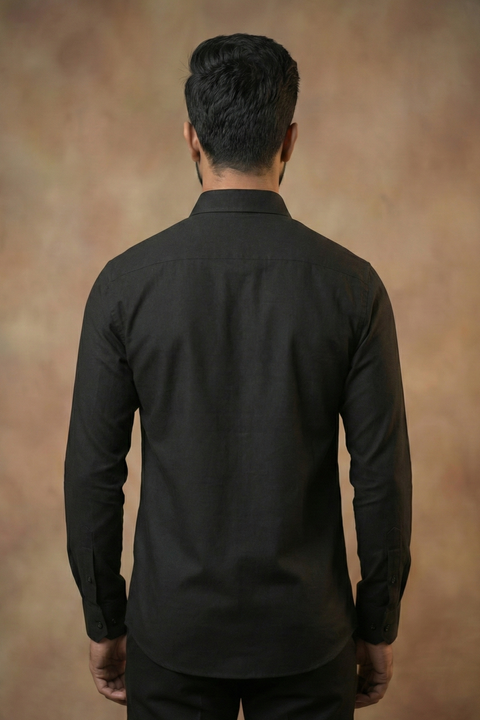 Palm Mark — Black Hand Painted Palm 4-Way Stretch Urban Shirt