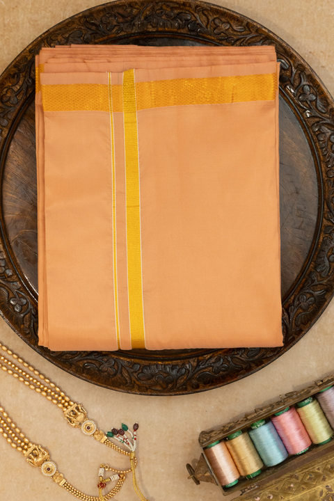 Harini — Tan Gold Raghukula Pattu Silk Fabric