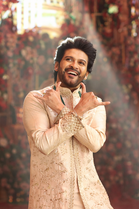 Royal Sand — Sand Hand Embroidered Dupion Silk Sherwani Set