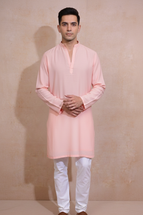 Rose Mist — Cotton Silk Kurta