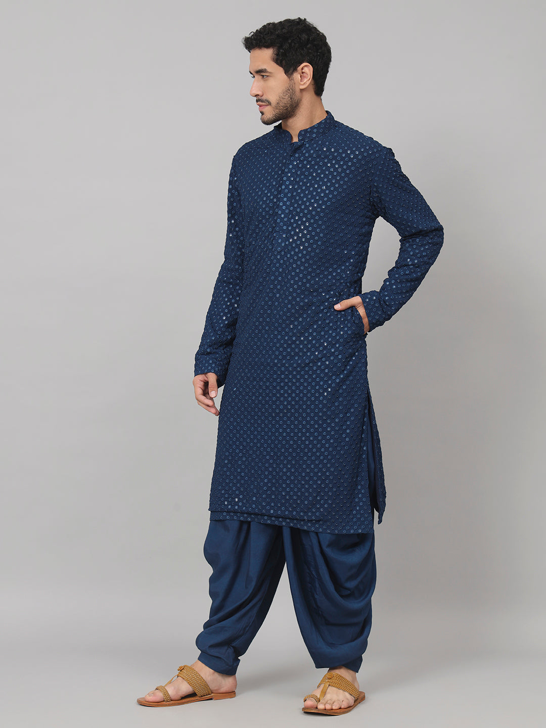 Teal Blue Mirror kurta set