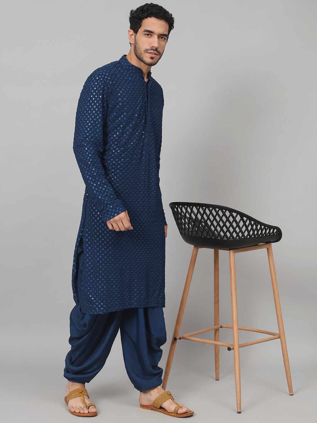 Teal Blue Mirror kurta set