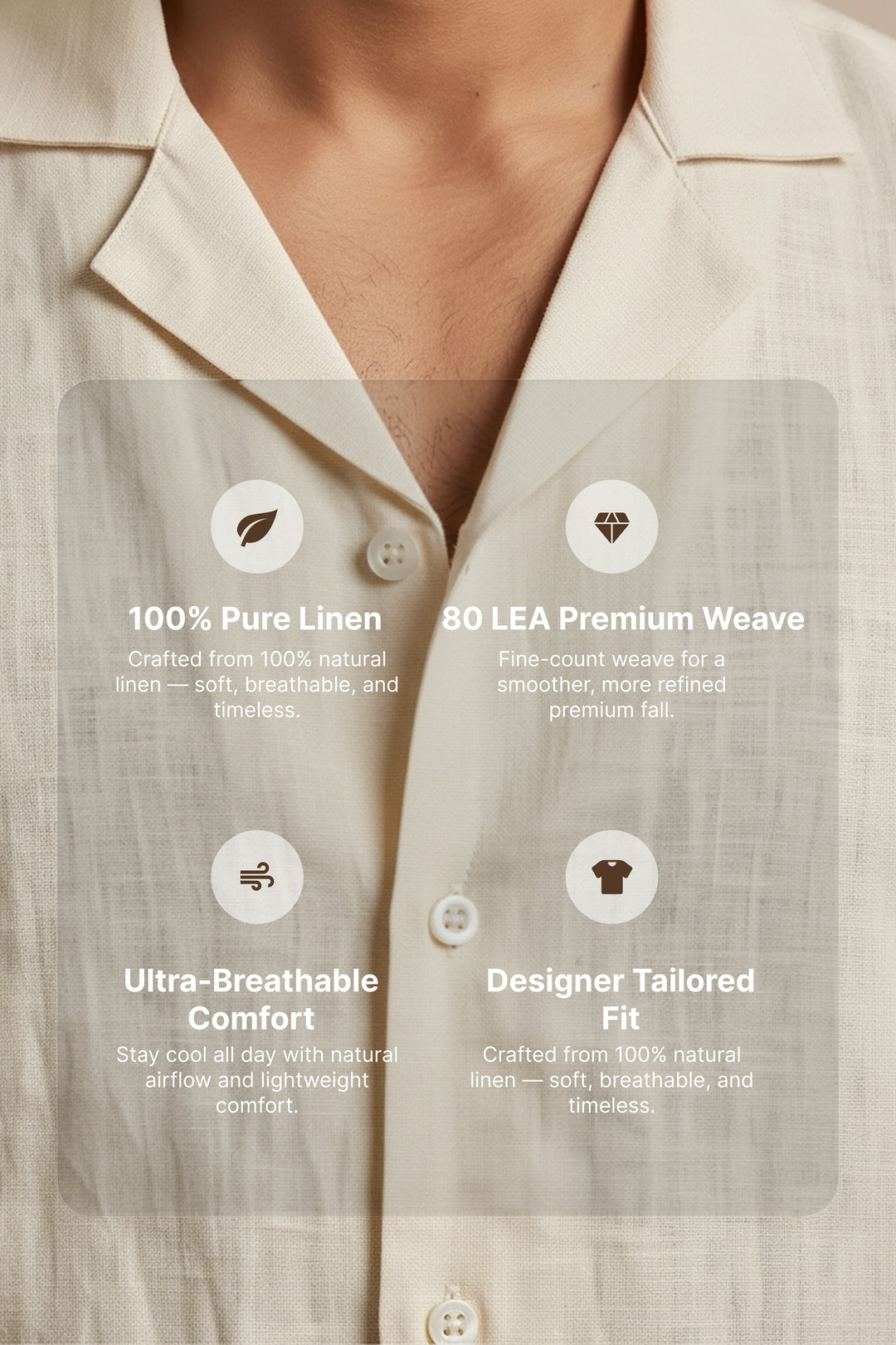 Sera — Cream Linen Shirt