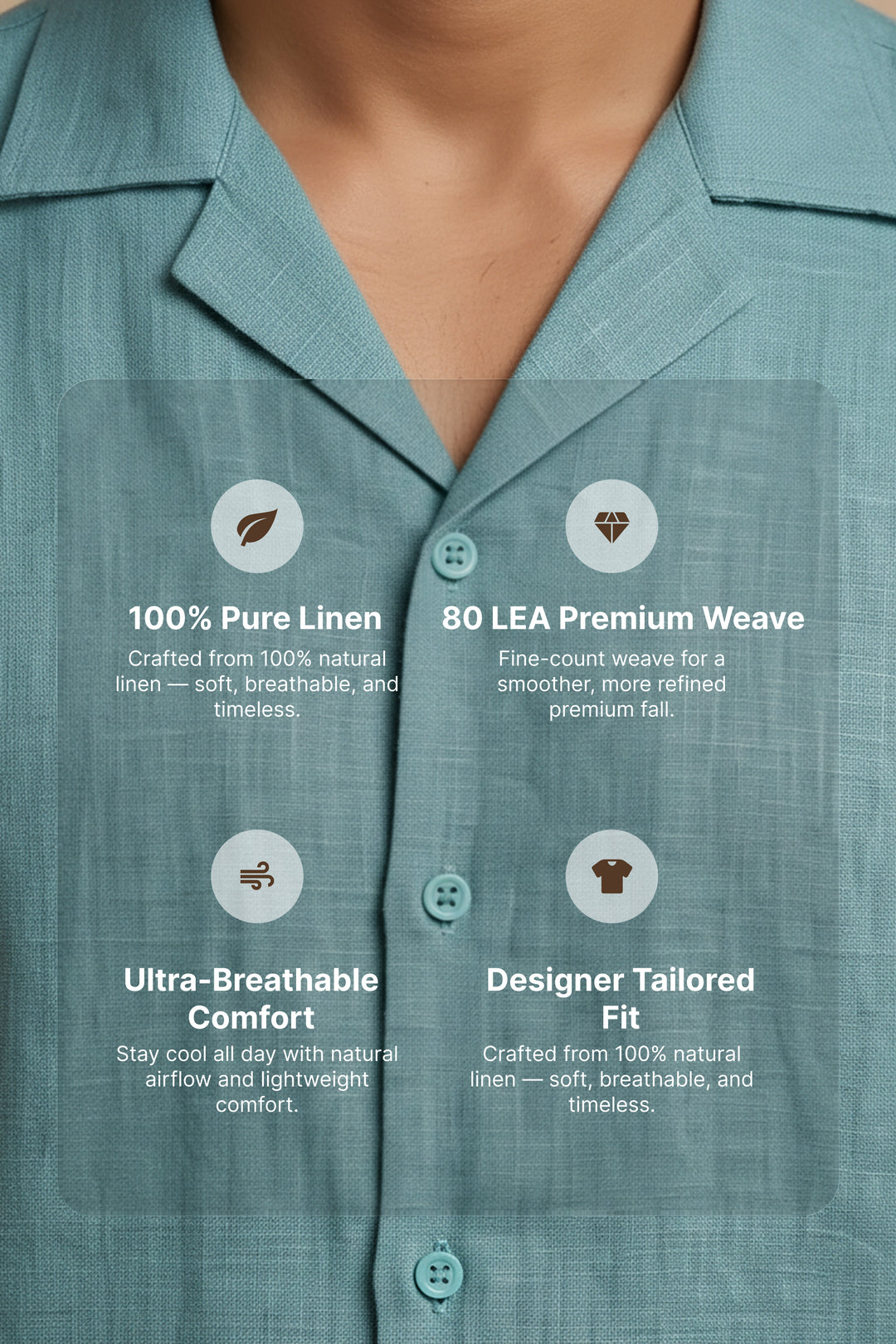 Seaform — Sea Green Linen Shirt
