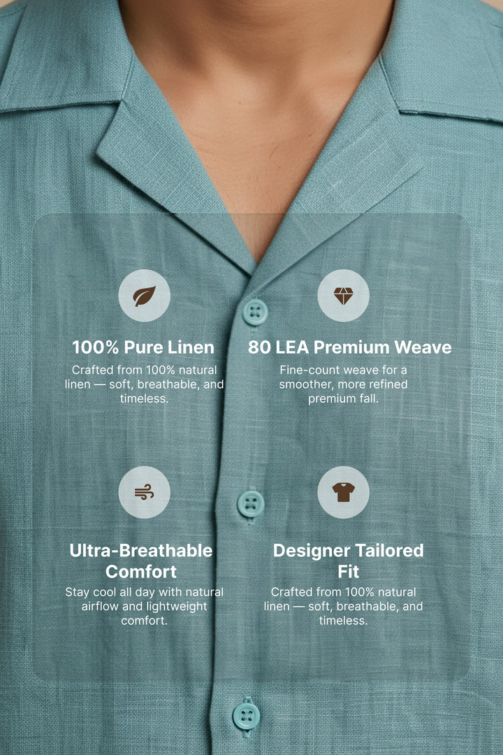Seaform — Sea Green Linen Shirt