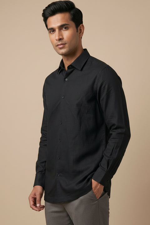 BareEase — Black Cotton Shirt