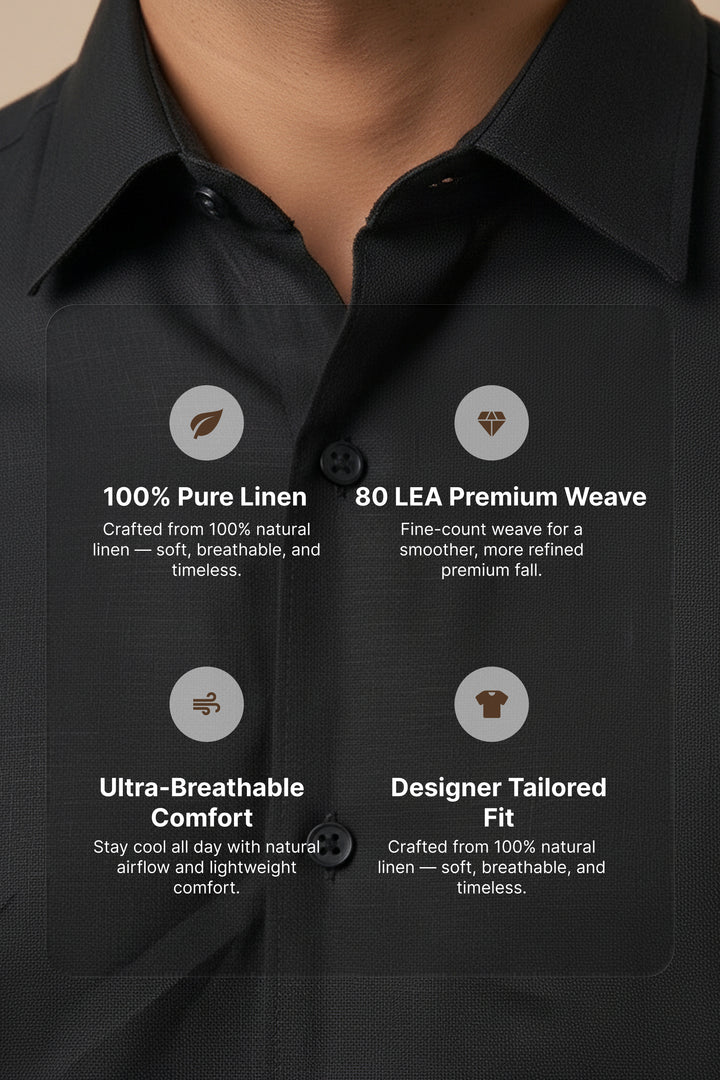BareEase — Black Cotton Shirt