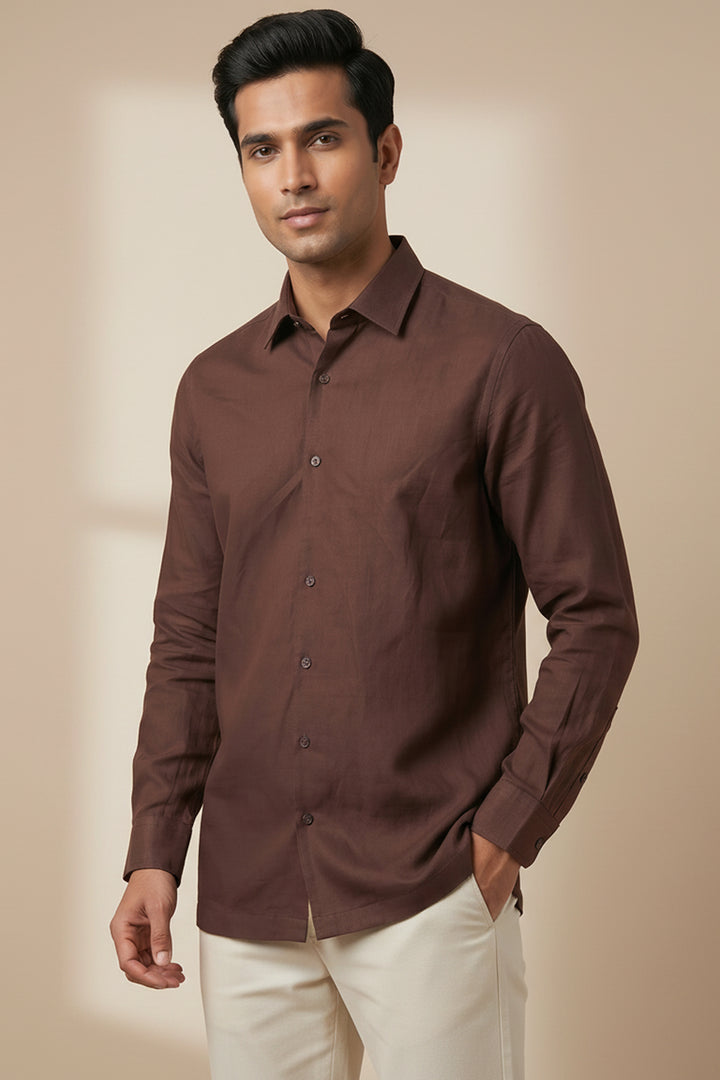 Terra Thread — Brown Cotton Shirt