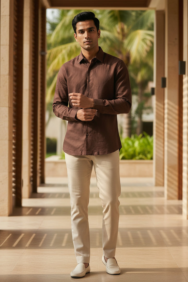 Terra Thread — Brown Cotton Shirt