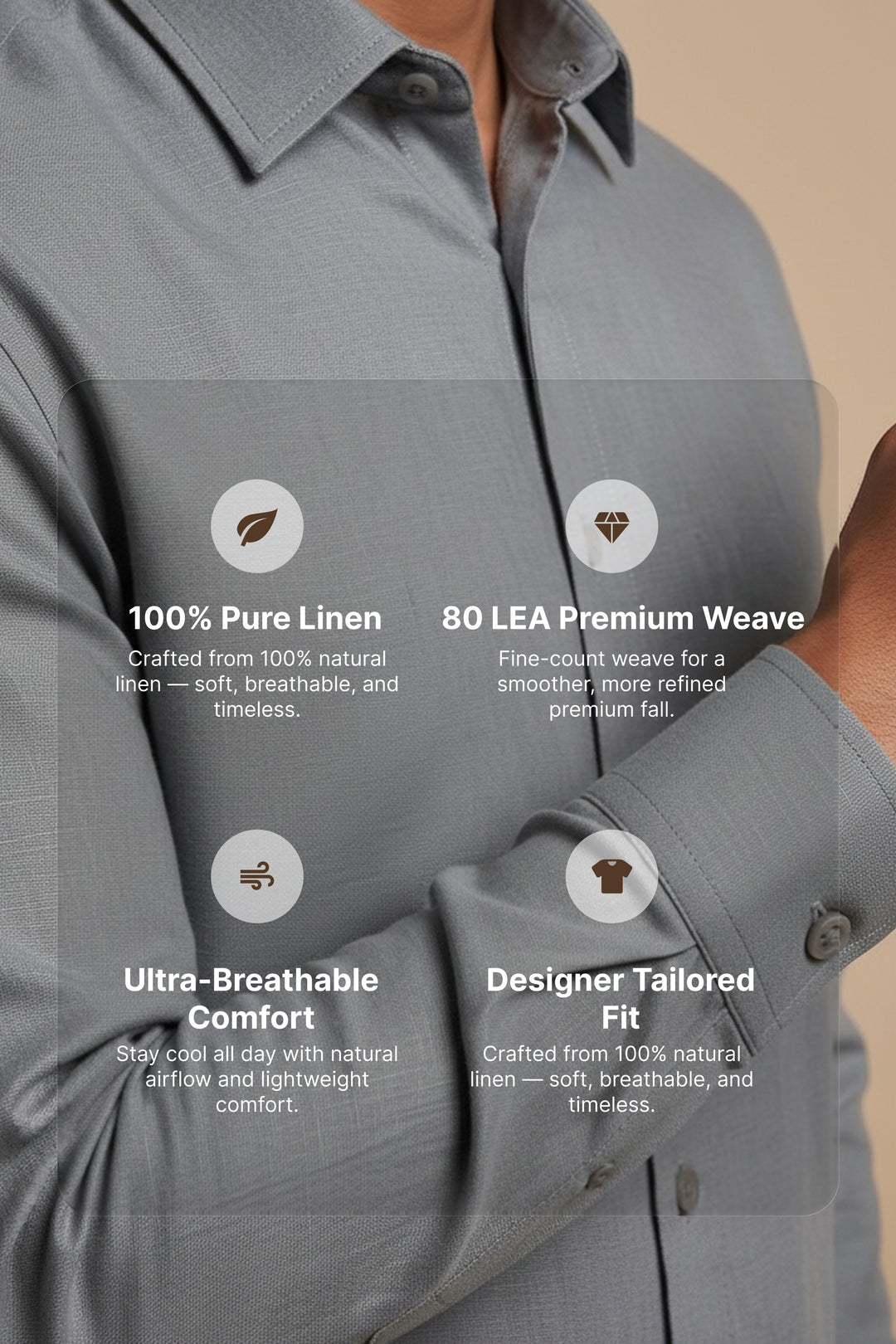 Driftline — Grey Cotton Shirt