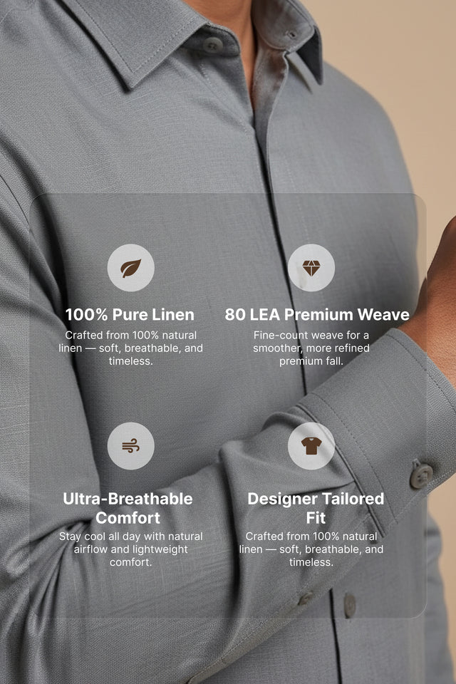 Driftline — Grey Cotton Shirt