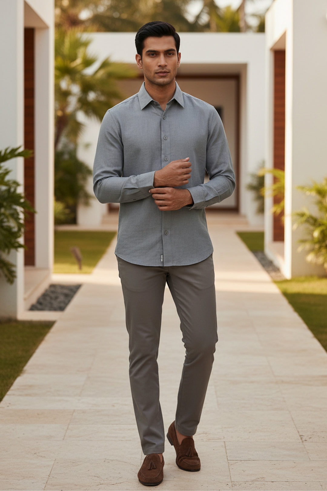 Driftline — Grey Cotton Shirt