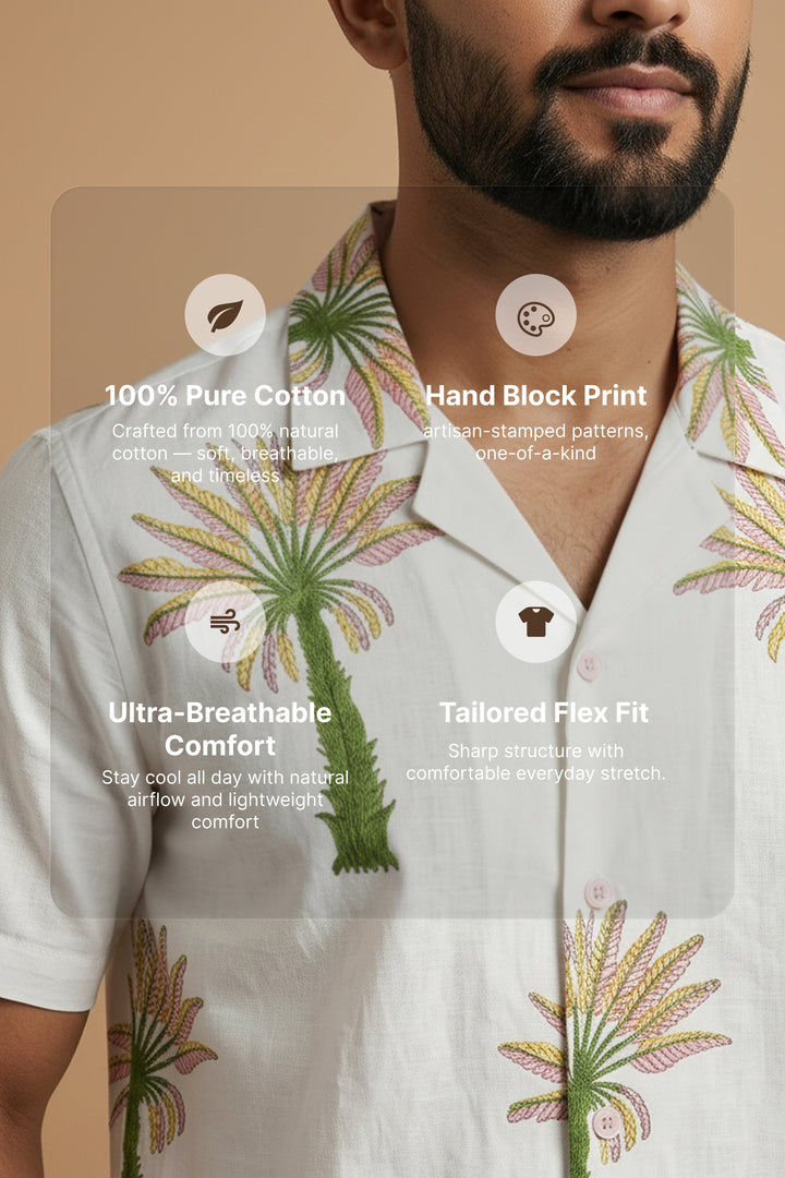 Leisure — Ivory Ajrakh Cotton Shirt