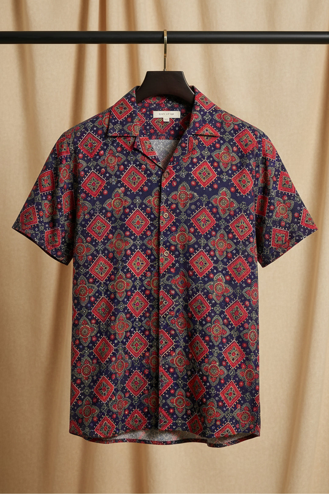 Solace — Red Ajrakh Cotton Shirt