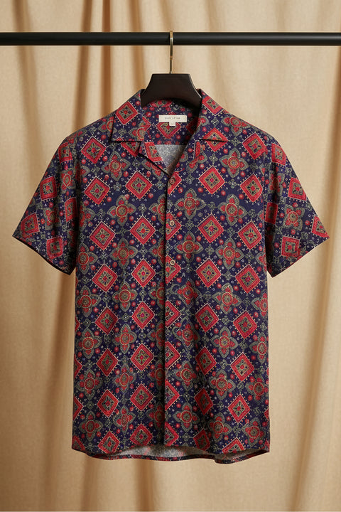 Solace — Red Ajrakh Cotton Shirt