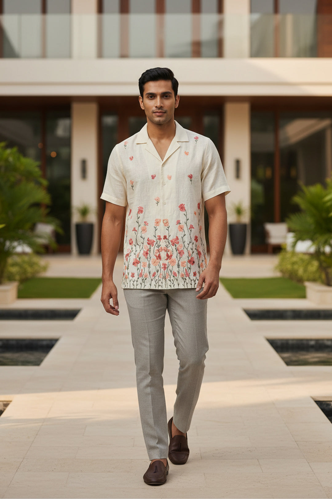 Meadow — Floral Embroidered Linen Shirt
