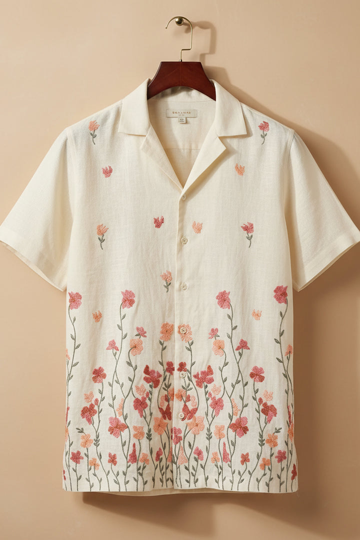 Meadow — Floral Embroidered Linen Shirt