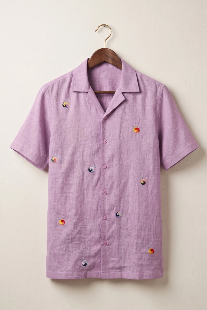 Airloom — Lavender Embroidered Linen Shirt