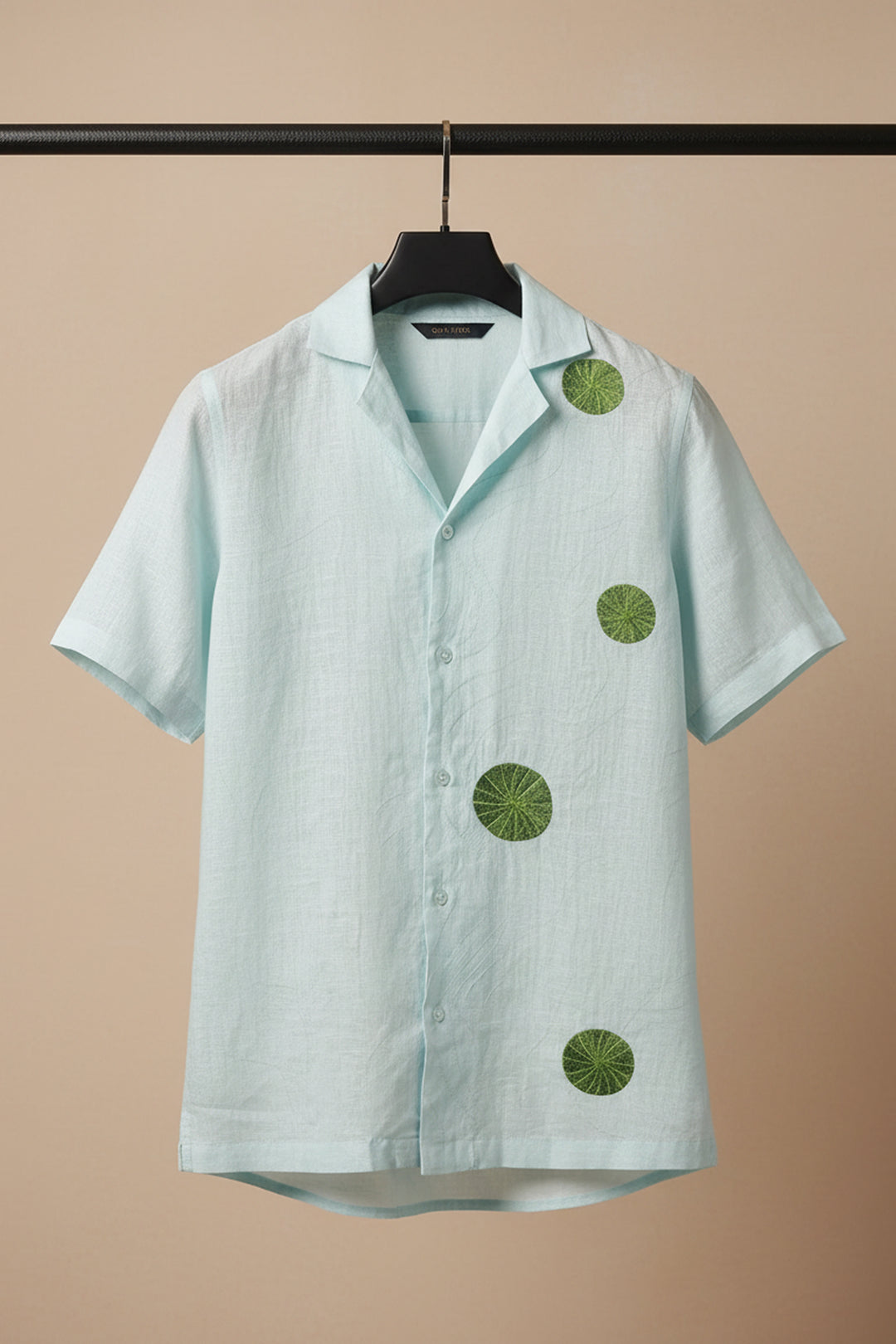 Celeste — Blue Embroidered Linen Shirt