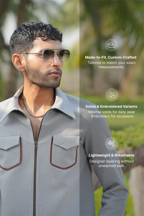 Laynox — Distorted Grey 4-Way Stretch Shacket