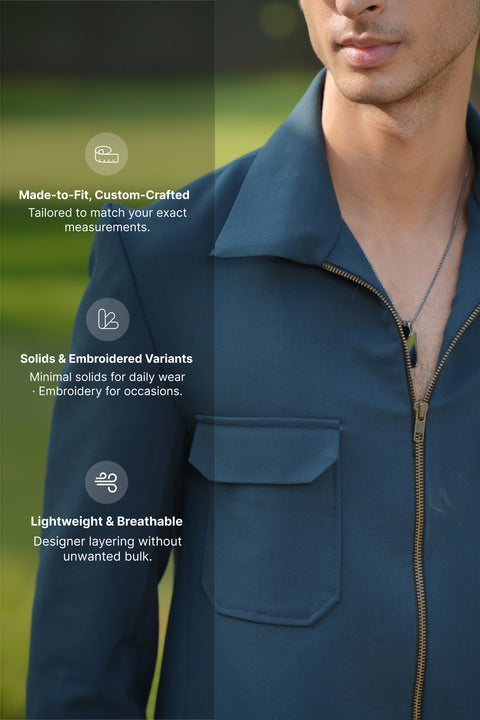 Strukt — Deep Teal 4-Way Stretch Shacket