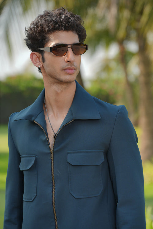 Strukt — Deep Teal 4-Way Stretch Shacket