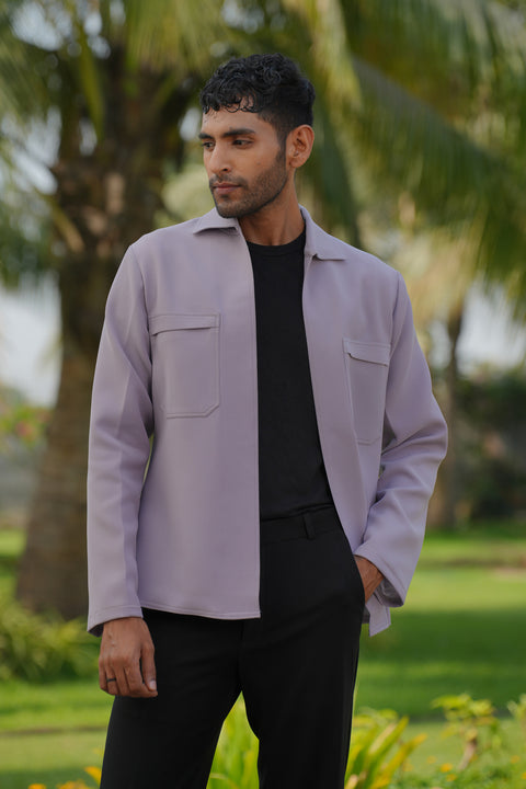 The Regal Layer — Lavender British Suiting Shacket