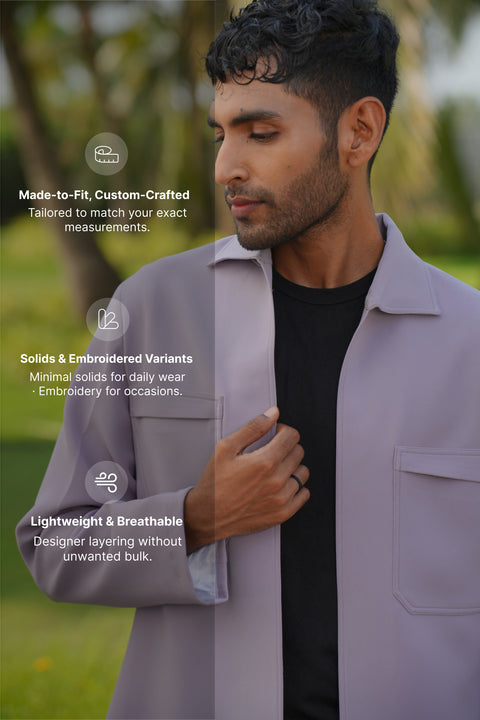 The Regal Layer — Lavender British Suiting Shacket
