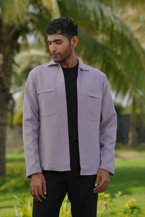 The Regal Layer — Lavender British Suiting Shacket