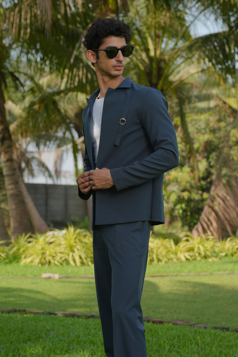 Gridon — Dark Grey 4-Way Stretch Shacket