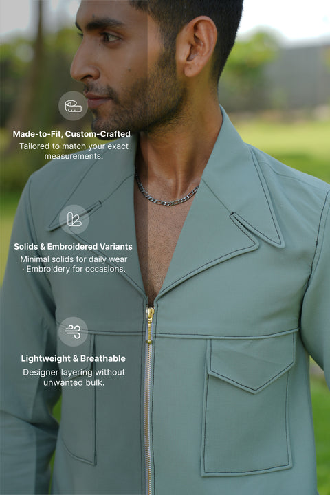 Sandrift — Olive 4-Way Stretch Shacket