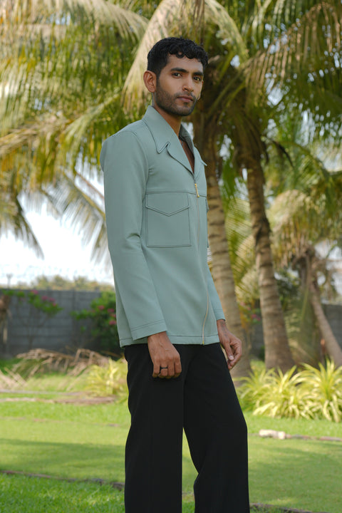Sandrift — Olive 4-Way Stretch Shacket