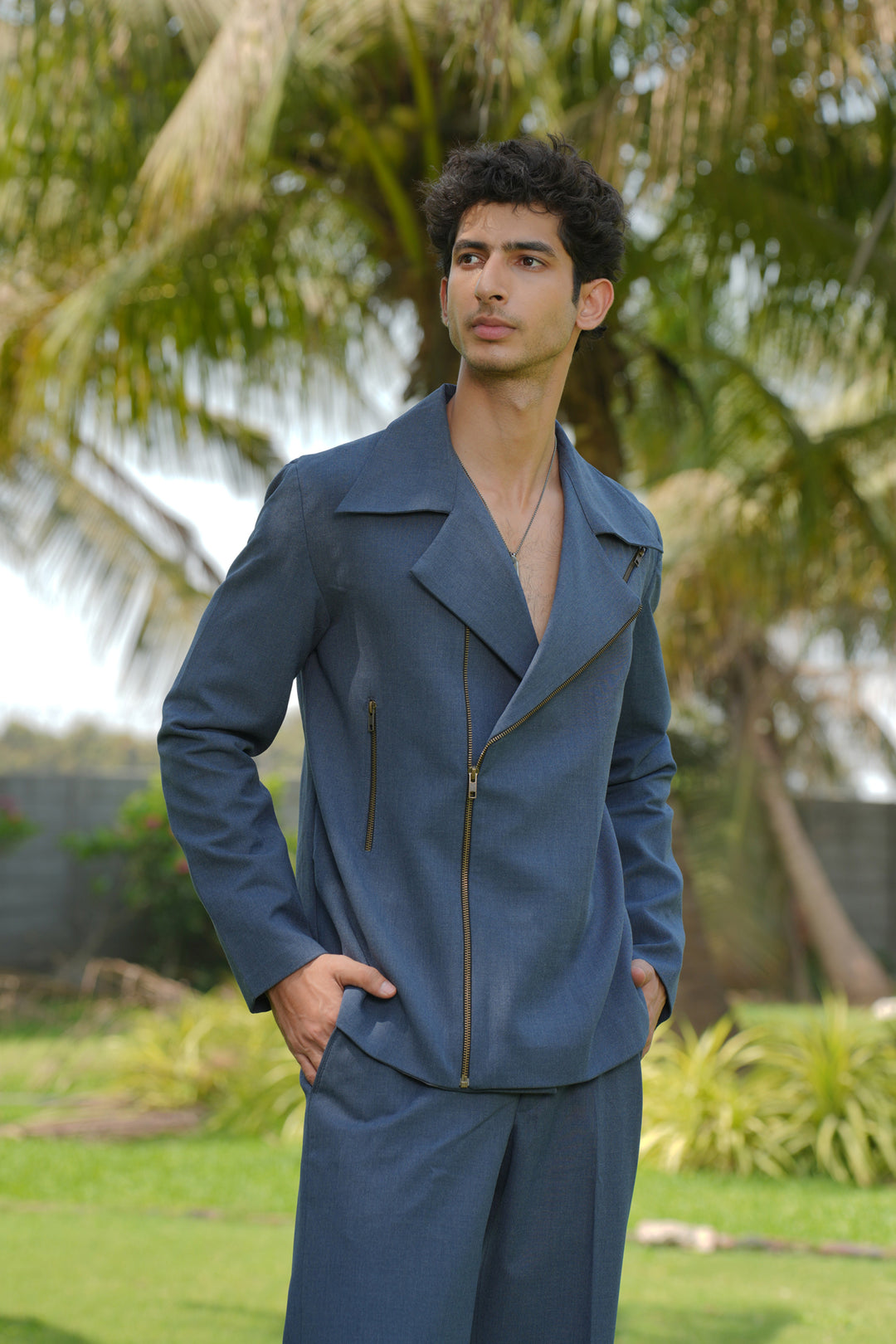 Nebula Verge — Denim Blue 4-Way Stretch Shacket