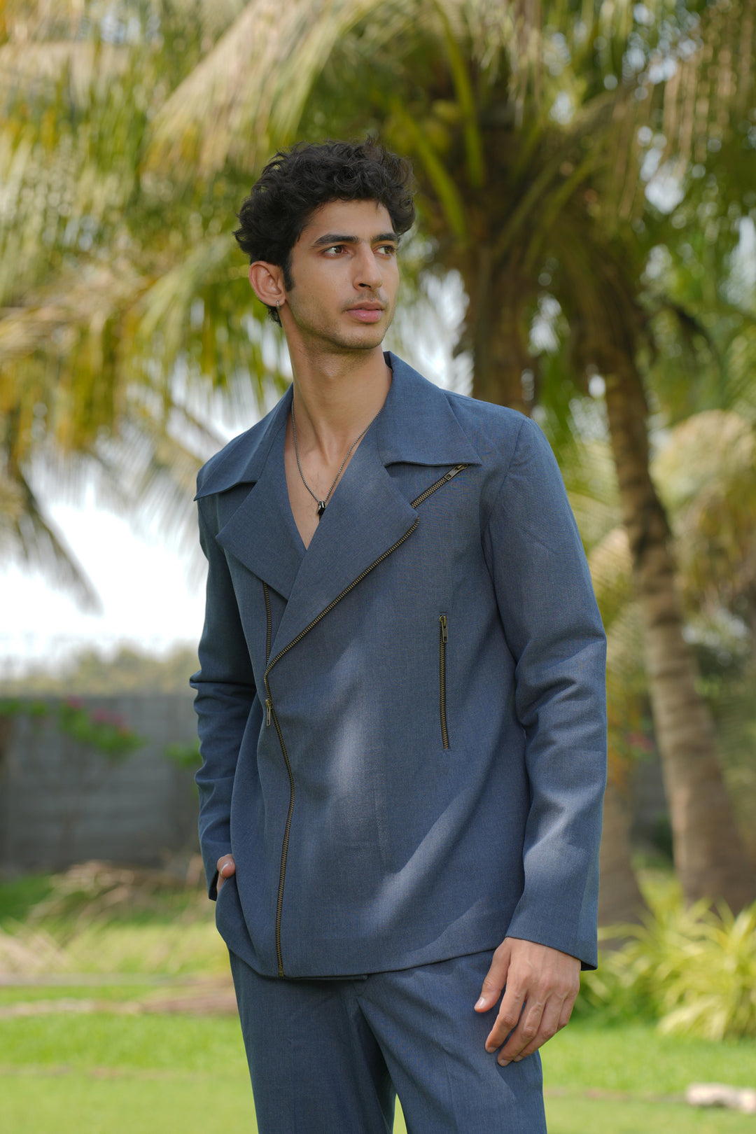 Nebula Verge — Denim Blue 4-Way Stretch Shacket