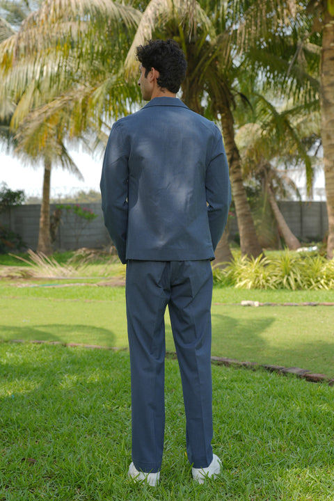 Nebula Verge — Denim Blue 4-Way Stretch Shacket