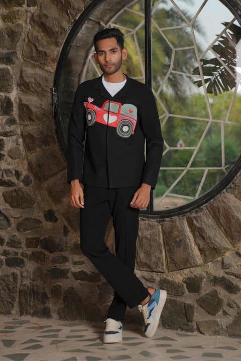 Cruise — Black British Fabric Shacket