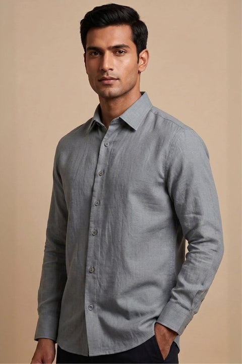 Driftline — Grey Cotton Shirt