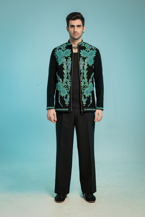 Turqelle — Teal Hand Embroidered Premium Indo-Western