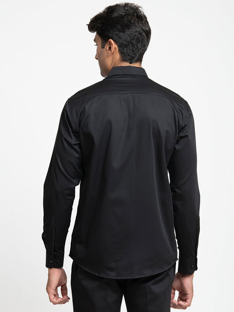 Amor — Black Hand Embroidered Giza Cotton Shirt