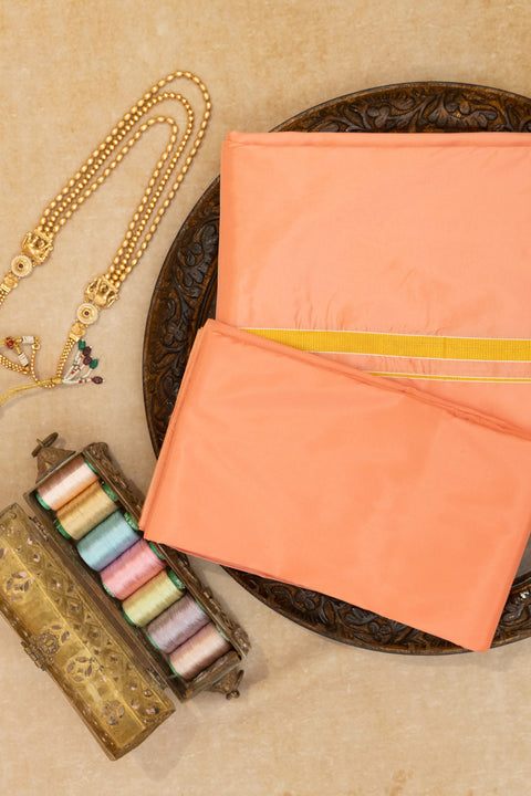 Padma Kesari — Saffron Raghukula Pattu Silk Fabric