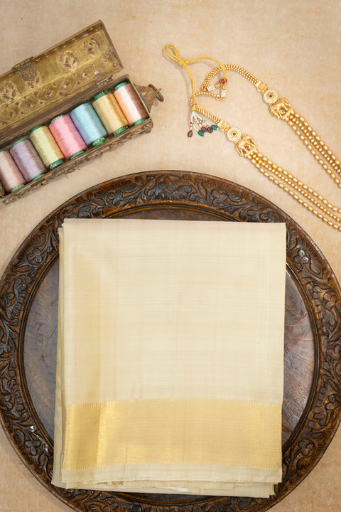 Shriyam — Cream Gold Heirloom Raghukula Pattu Silk Fabric