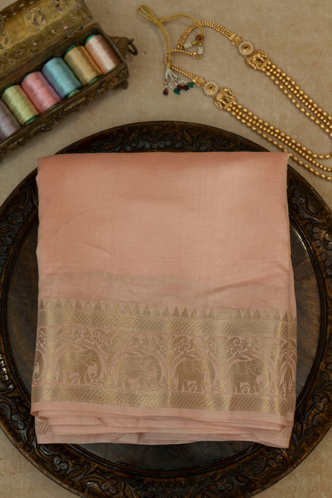 Aruna — Pastel Pink Raghukula Pattu Silk Fabric