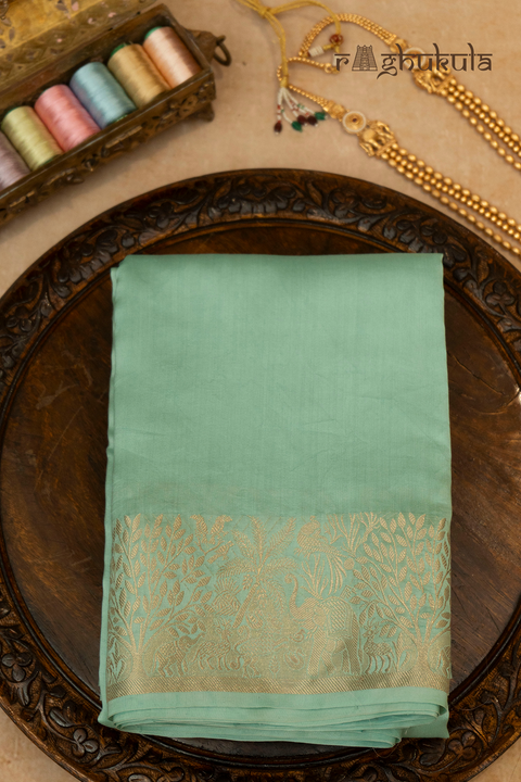 Harita — Green Raghukula Pattu Silk Fabric