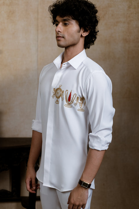 Kanaka Murti — Armani White Hand Embroidered Utsav Luxe Shirt