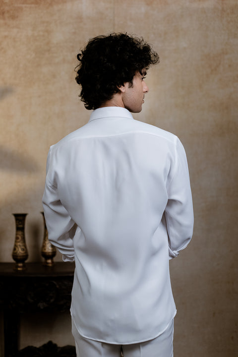 Sri Vari Sutra — Armani White Hand Embroidered Utsav Luxe Shirt