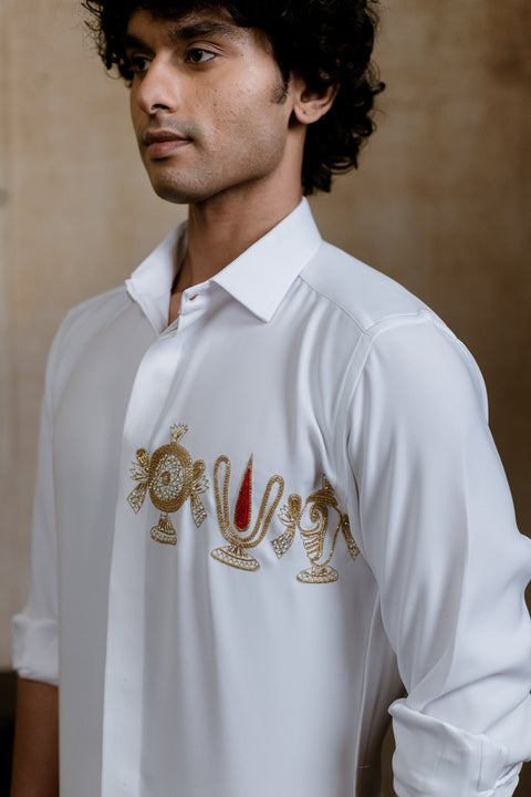 Kanaka Murti — Armani White Hand Embroidered Utsav Luxe Shirt
