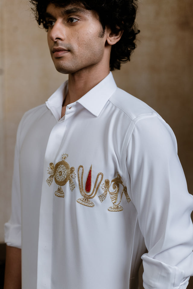 Kanaka Murti — Armani White Hand Embroidered Utsav Luxe Shirt
