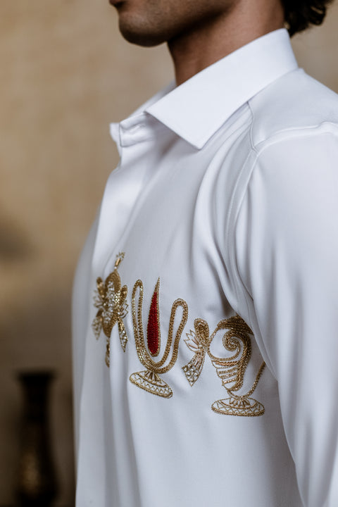 Kanaka Murti — Armani White Hand Embroidered Utsav Luxe Shirt